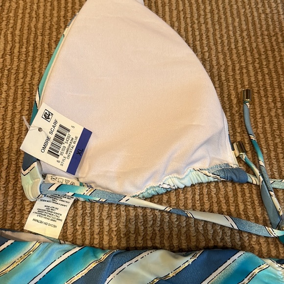 NWT BAR III ombre scarf crystal blue bikini size XL - Picture 6 of 8